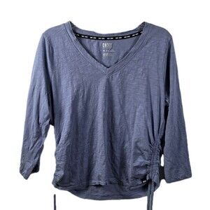 DKNY Women's XL Blue Long‎ Sleeve Blouse
